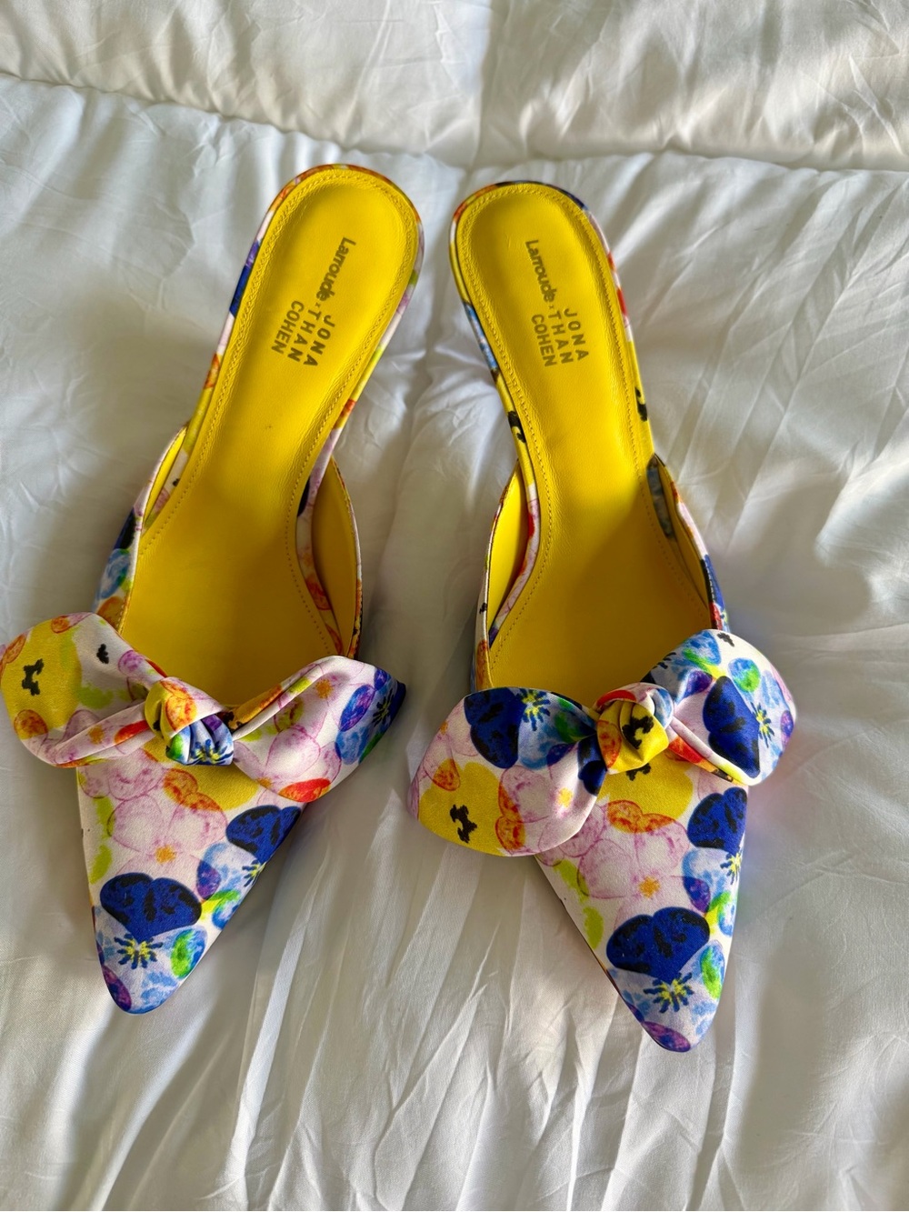 Larroude x Jonathan Cohen RARE floral mules NWOB size 10
